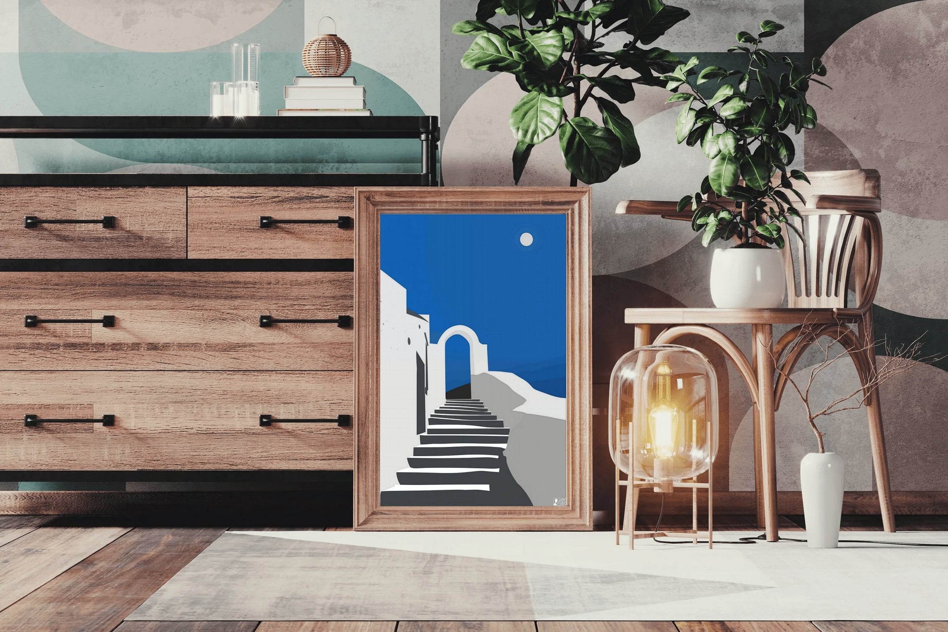 Stairs to the Sky. Santorini - Greece Wall Art - beink online art store