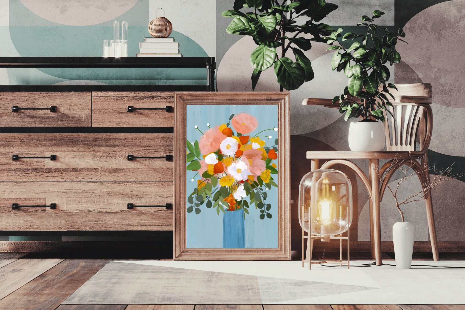 Painting Beautiful Flowers in A Vase Wall Art - beink online art store