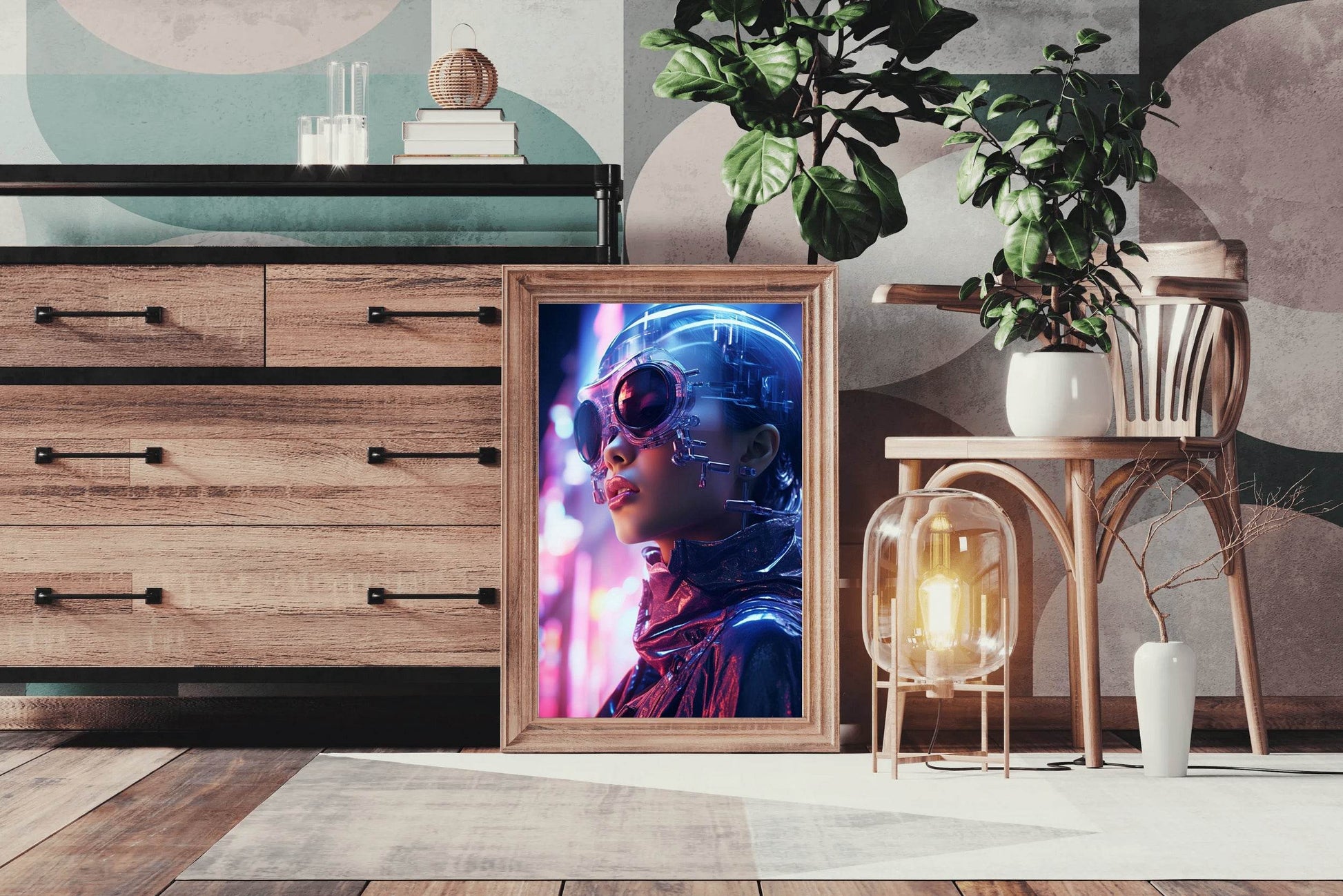 Girl With Space Helmet Wall Art - beink online art store