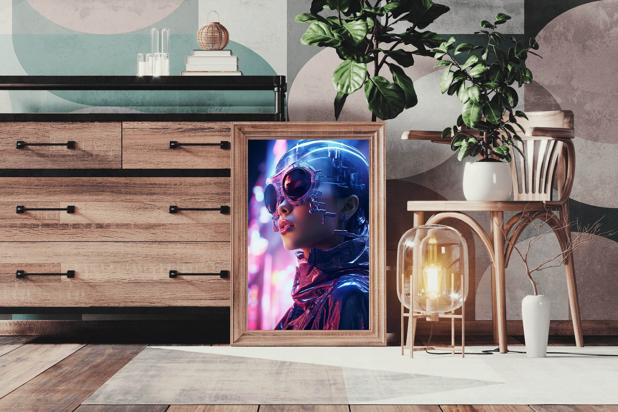 Girl With Space Helmet Wall Art - beink online art store