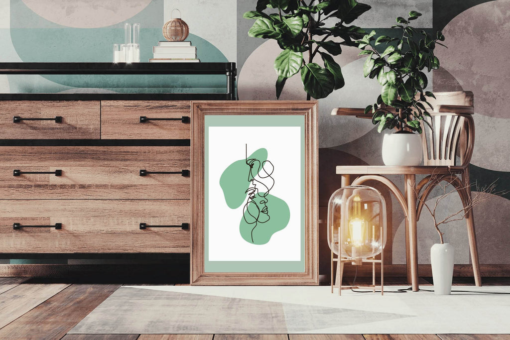 Minimal Romantic Face Wall Art - beink online art store