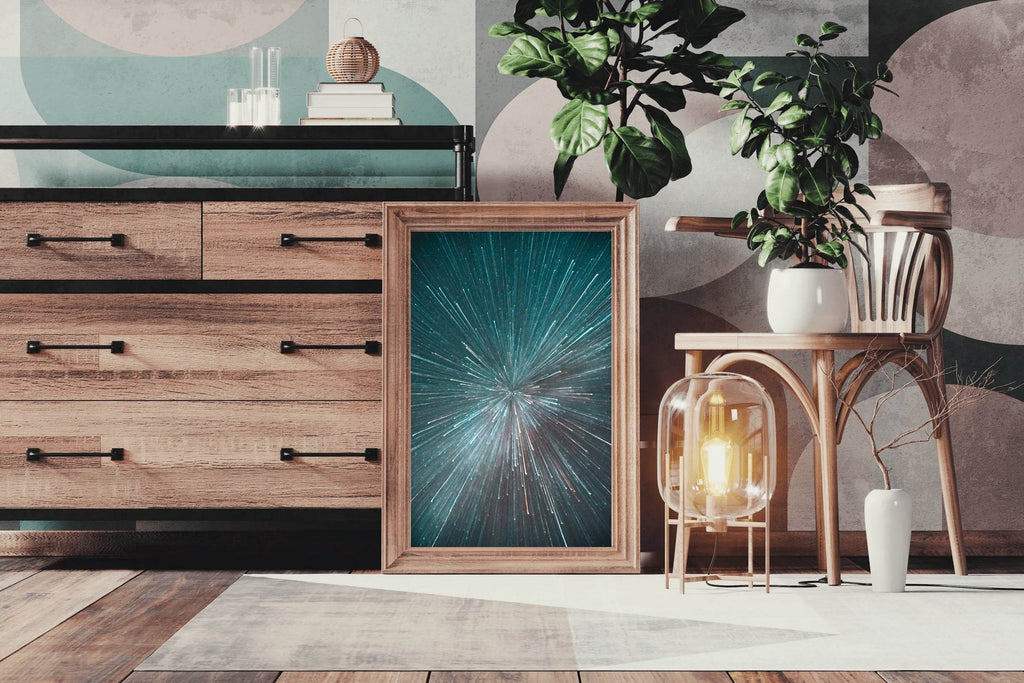 Splash of Hyperspace Lines Abstract Wall Art - beink online art store
