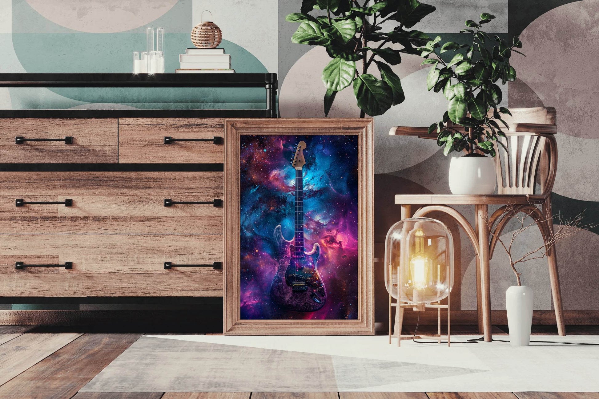 Galactic Rock Guitar Wall Art - beink online art store