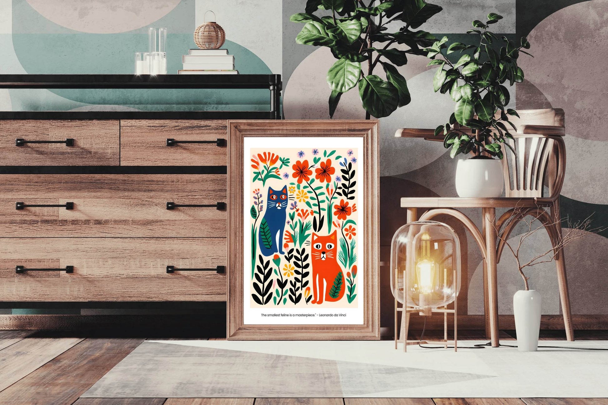 Cats in The Garden Painting - beink online art store