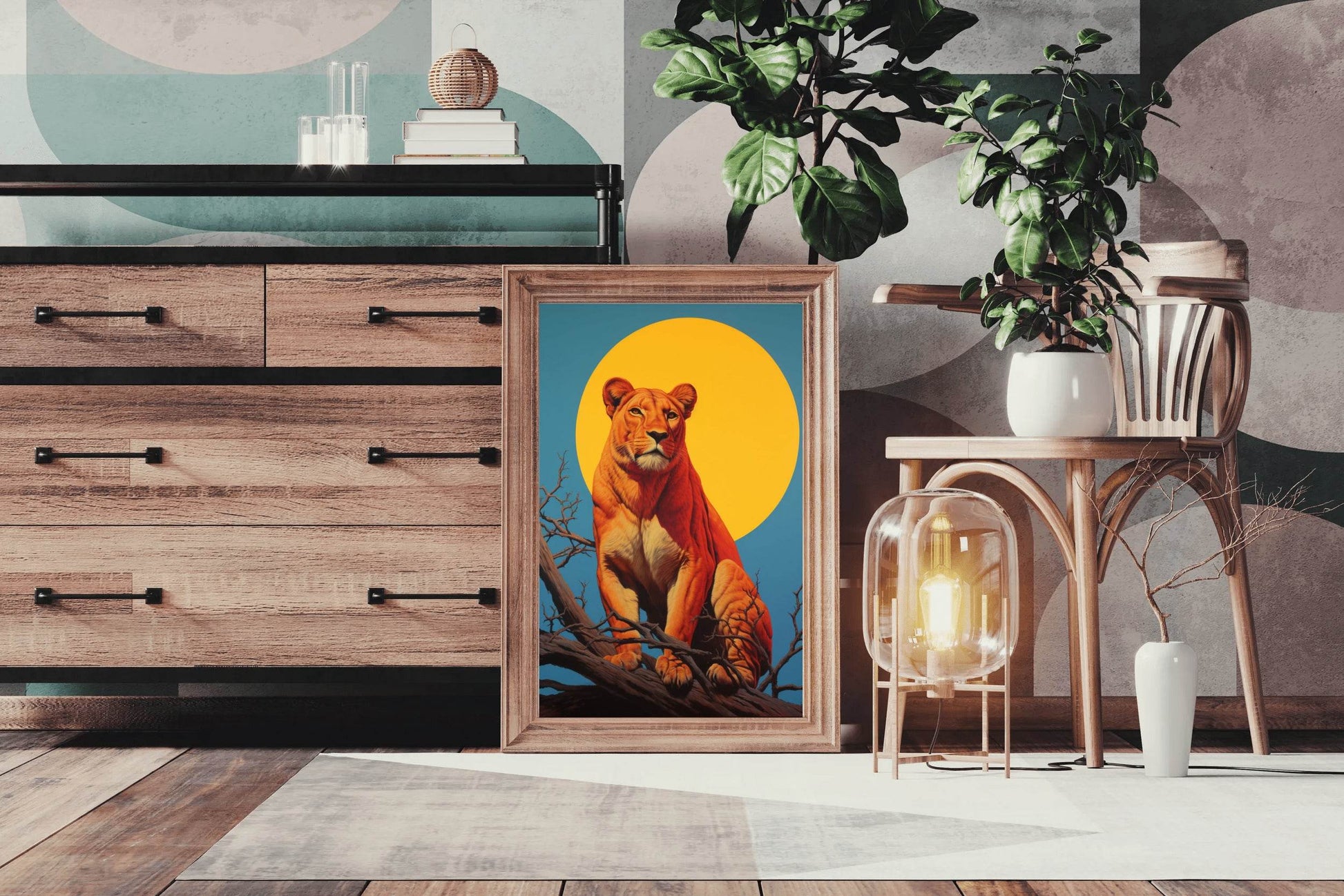 Digital Lion Painting Wall Art - beink online art store