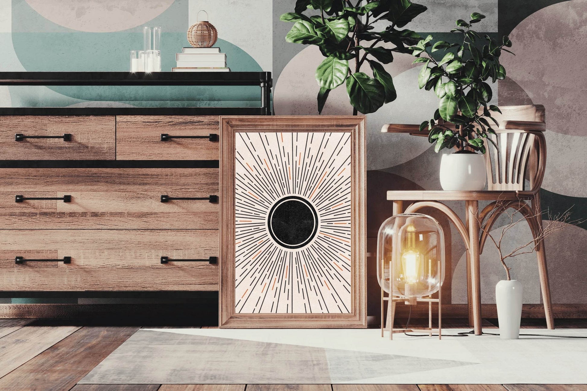 Painting The Colored Rays of The Sun Wall Art - beink online art store
