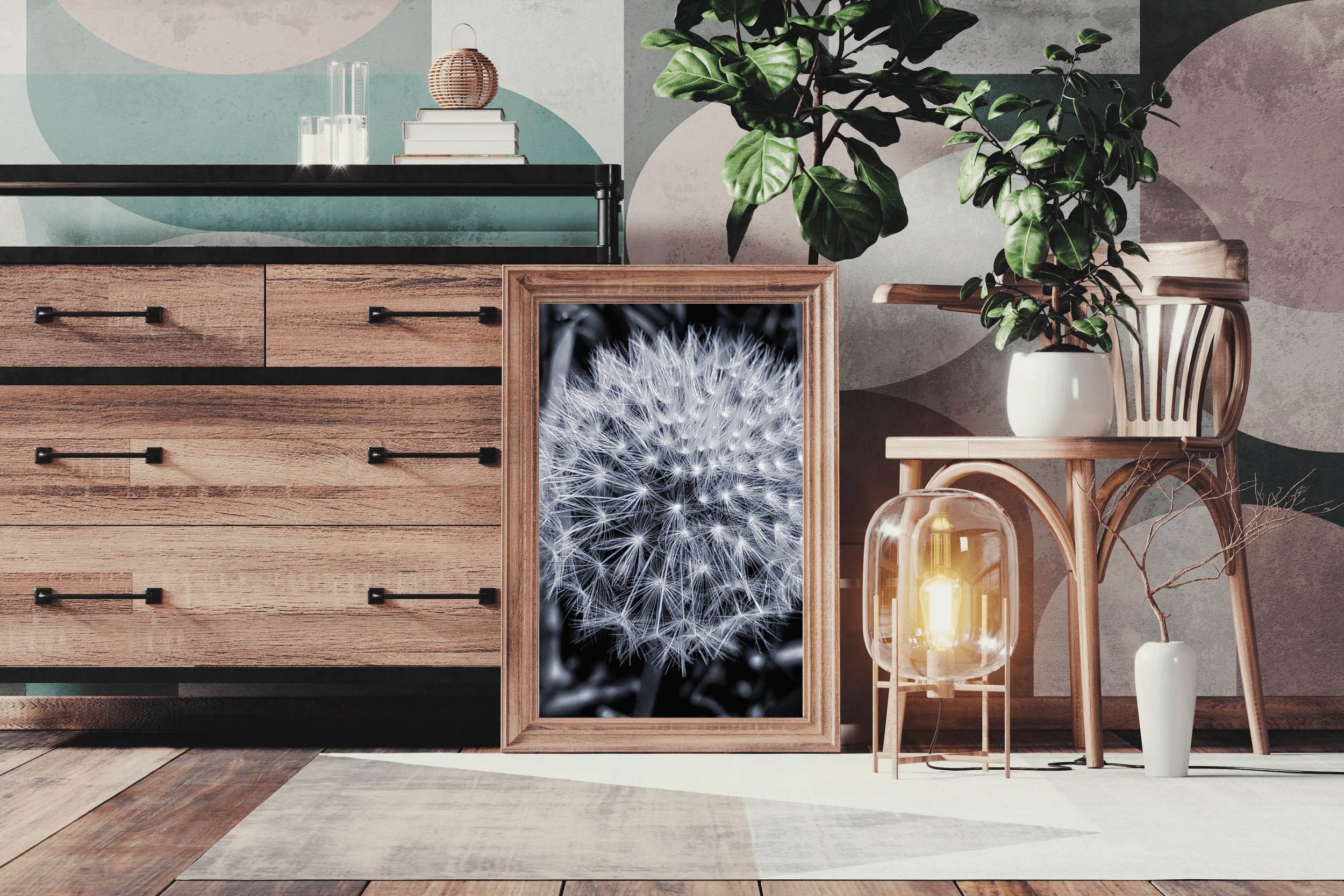 Common Dandelion Black & White Wall Art - beink online art store
