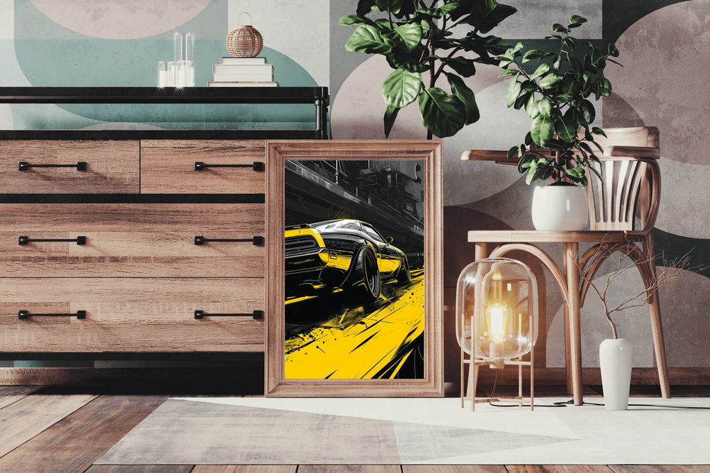 Mustang Yellow Wall Art - beink online art store