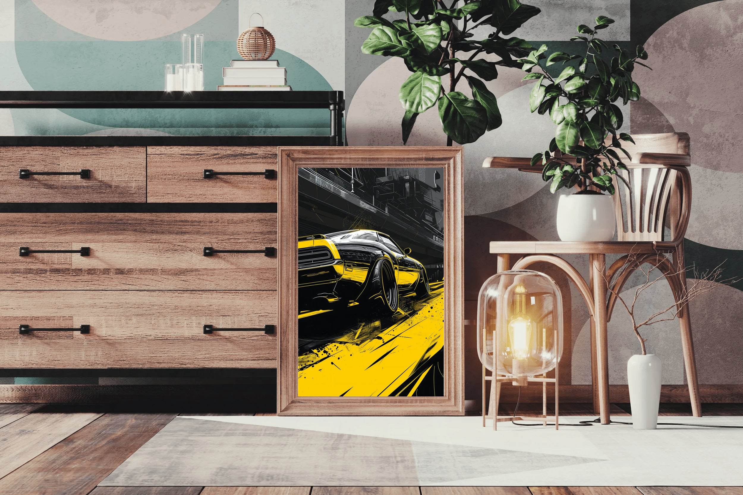 Mustang Yellow Wall Art - beink online art store