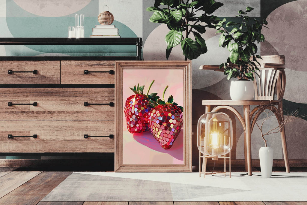 Kids Disco Strawberries Wall Art - beink online art store
