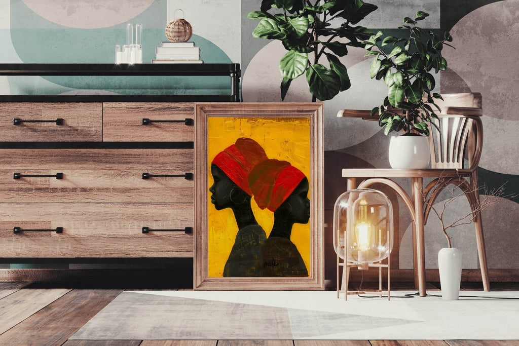 Handmade Black Women on Canvas Wall Art - beink online art store