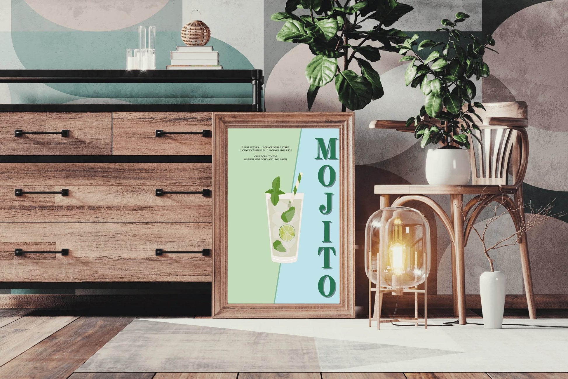 Mojito Cocktail With Ice Wall Art - beink online art store