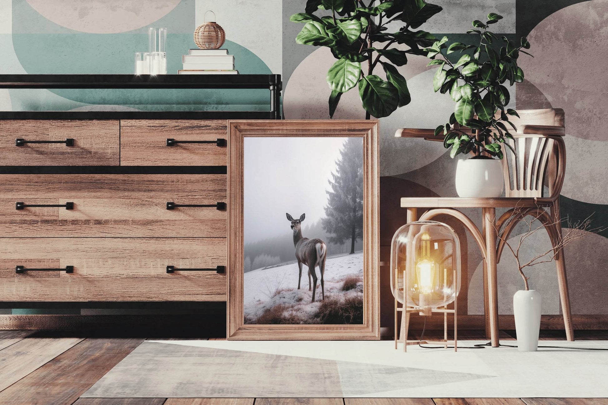 Red Deer Animal Wall Art - beink online art store