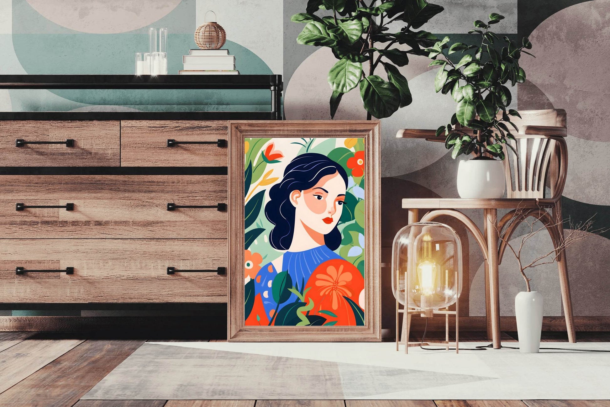 A Woman Painting Among Flowers - beink online art store