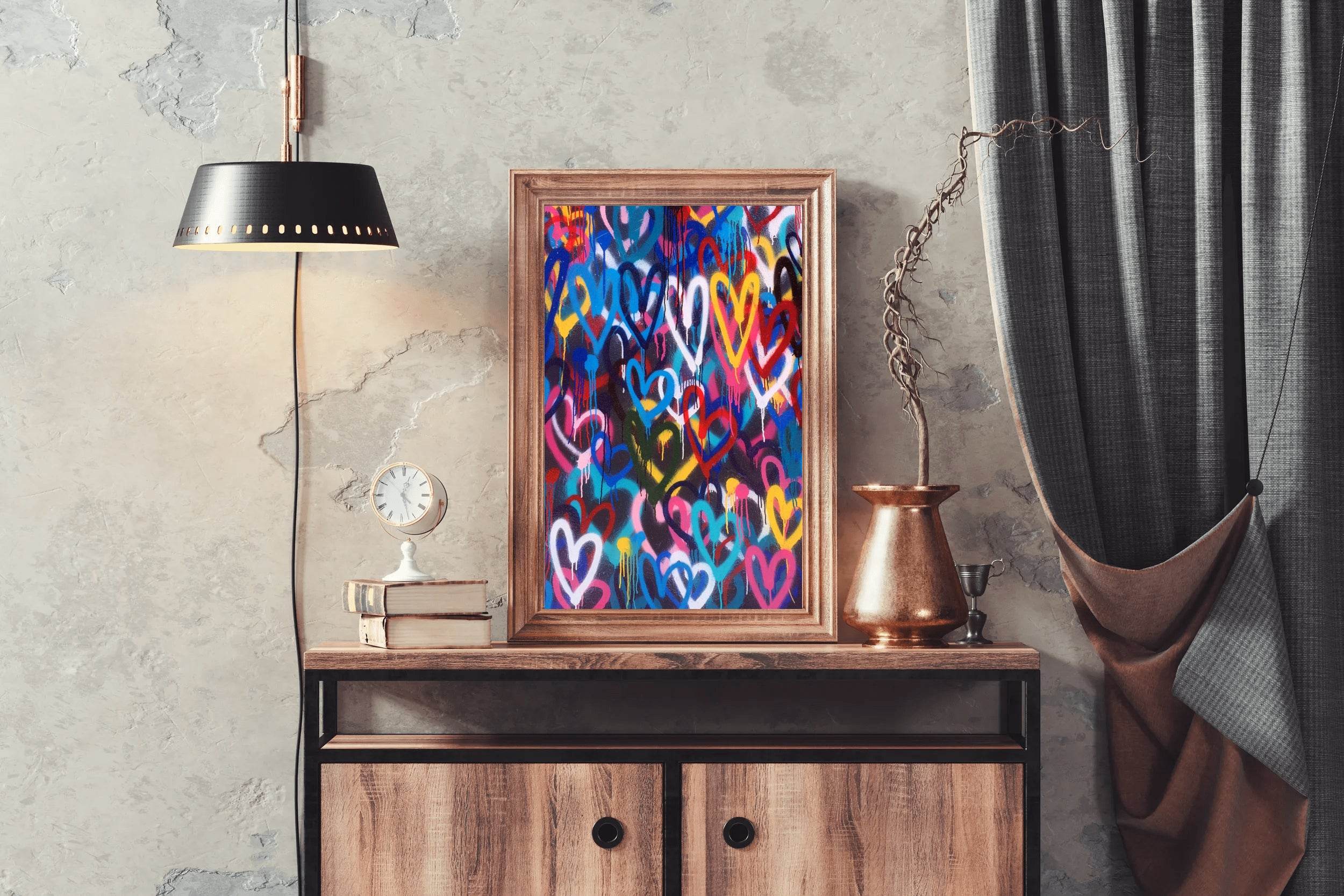 Multicolor Heartshape Background Wall Art - beink online art store