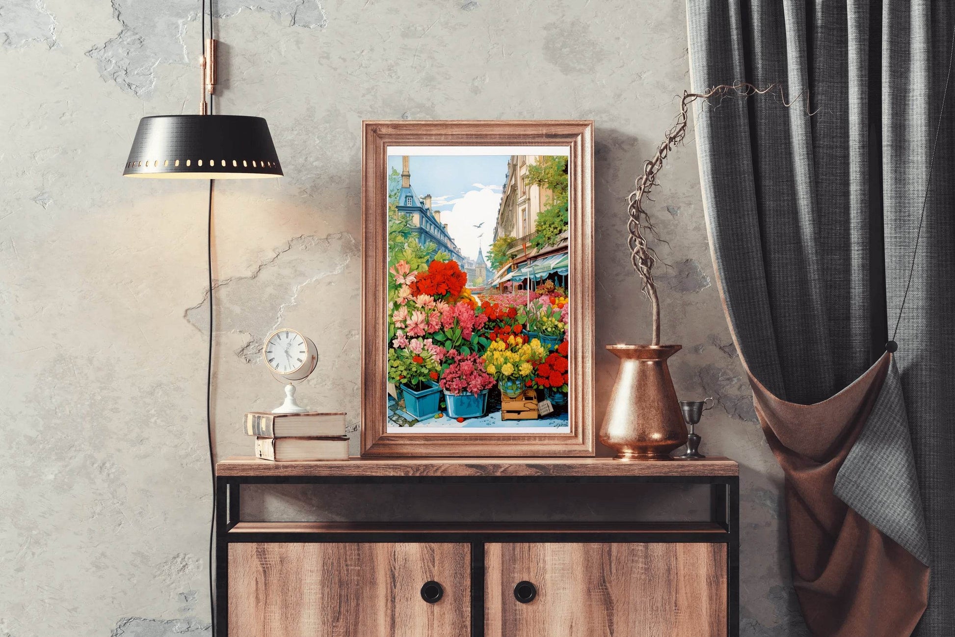 Colorful Flower Market in Paris Wall Art - beink online art store
