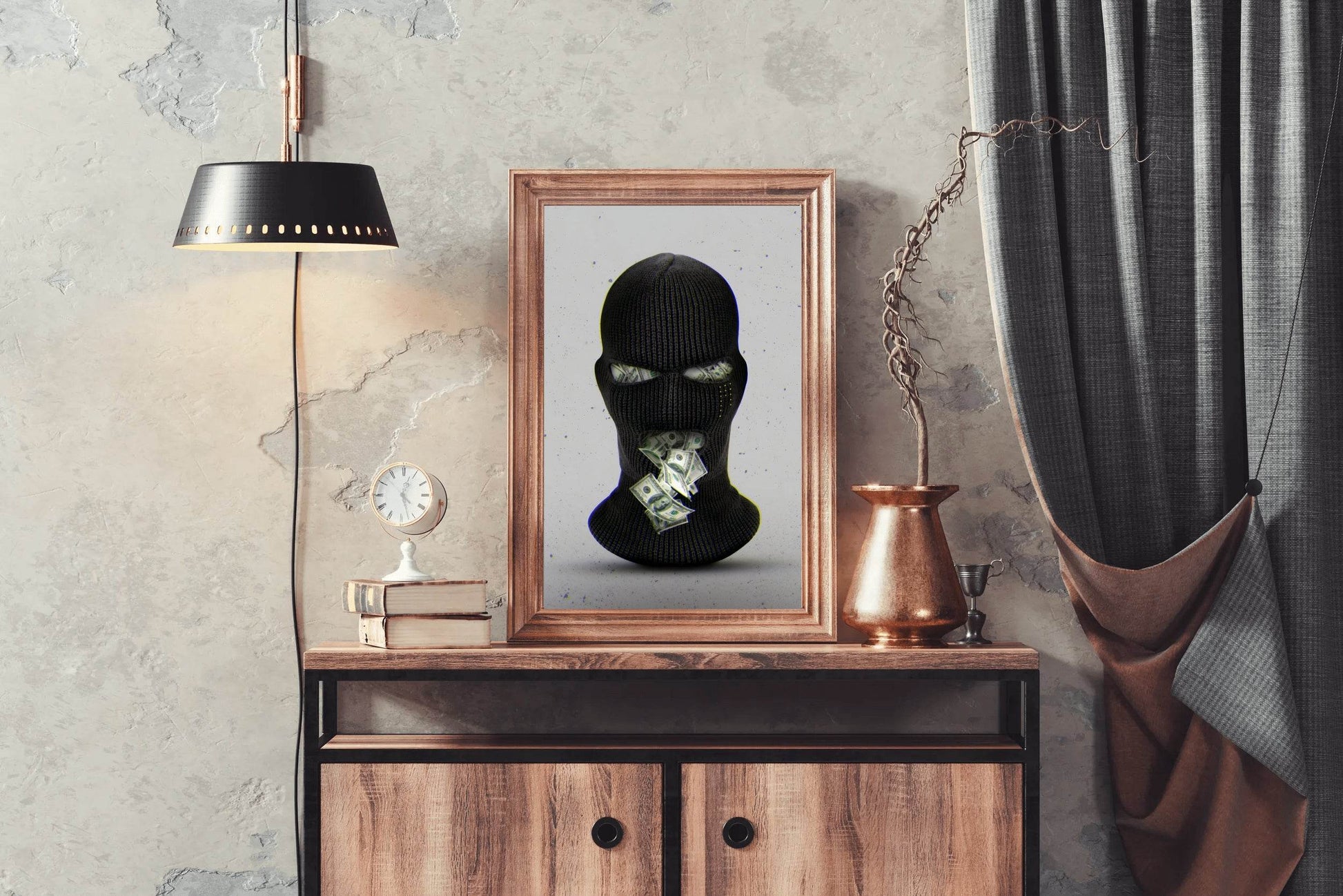 Full Face Balaclava Mask Wall Art - beink online art store