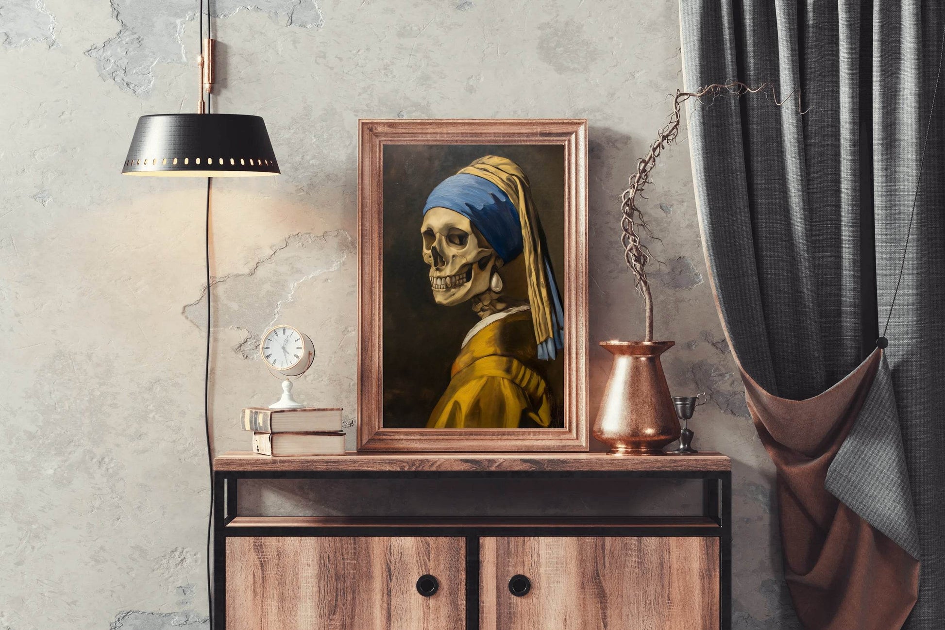 Painting of Vanitas Wearing Pearl - beink online art store