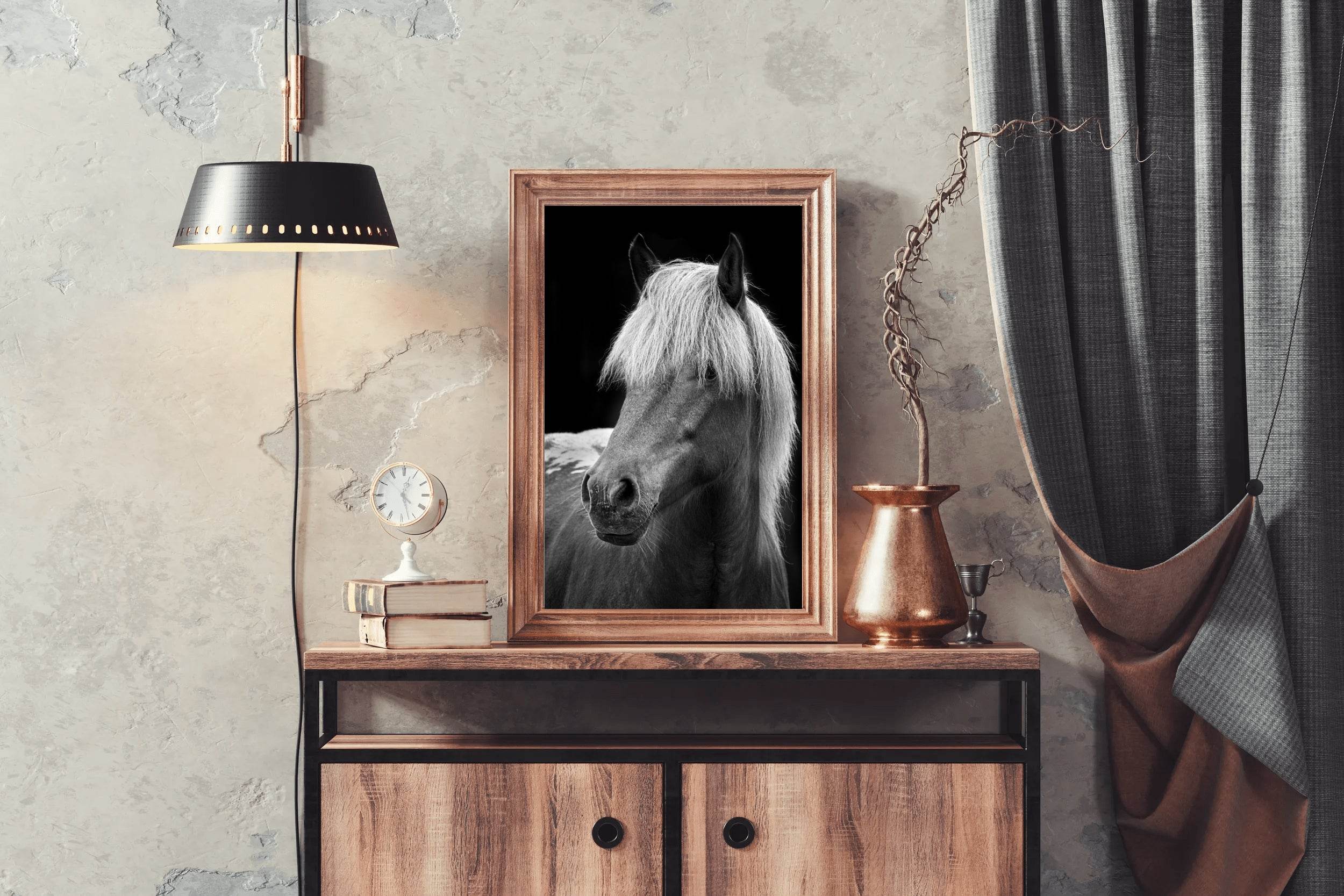 Icelandic Horse Black & White Wall Art - beink online art store
