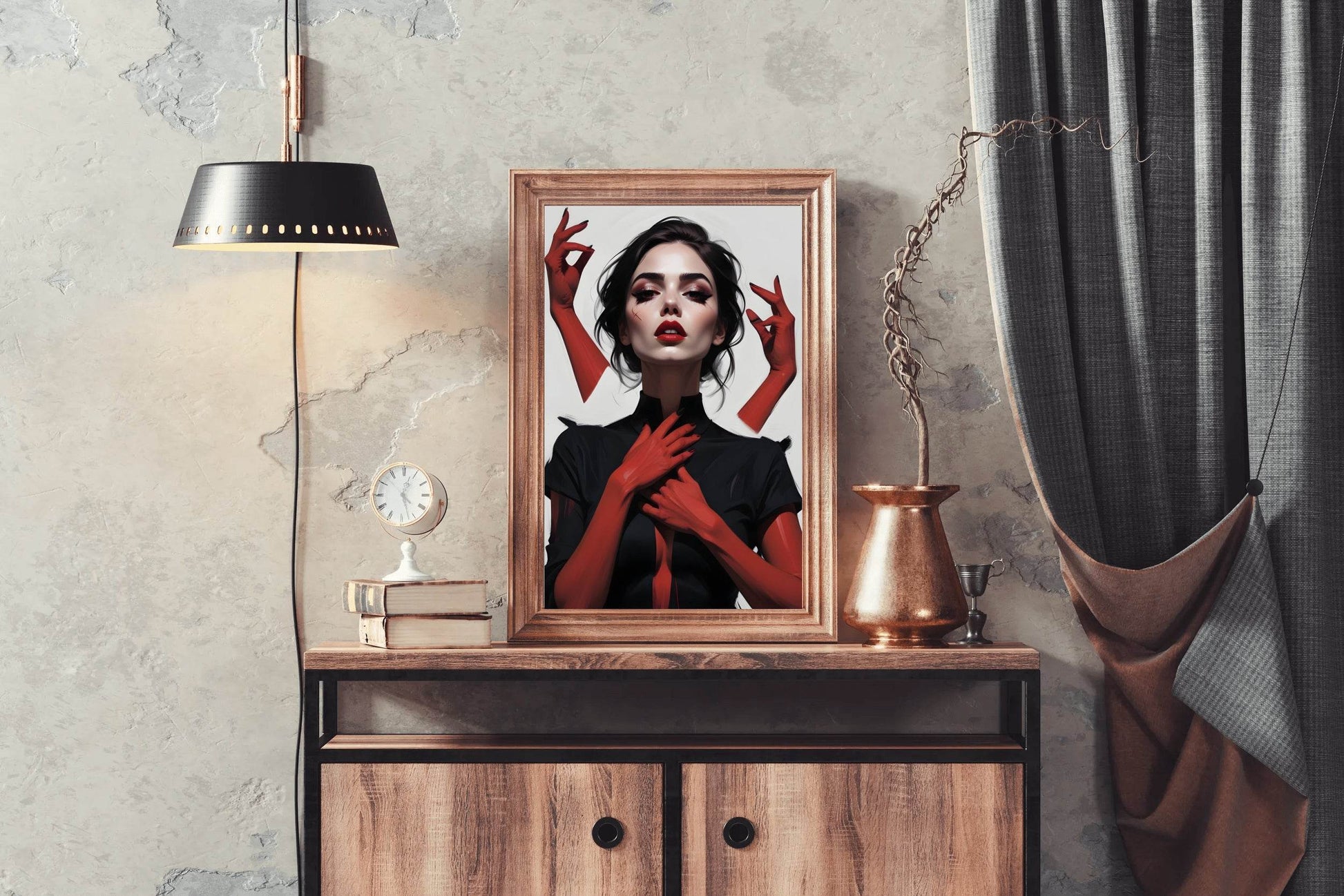 Lady with Vampire Theme Wall Art - beink online art store