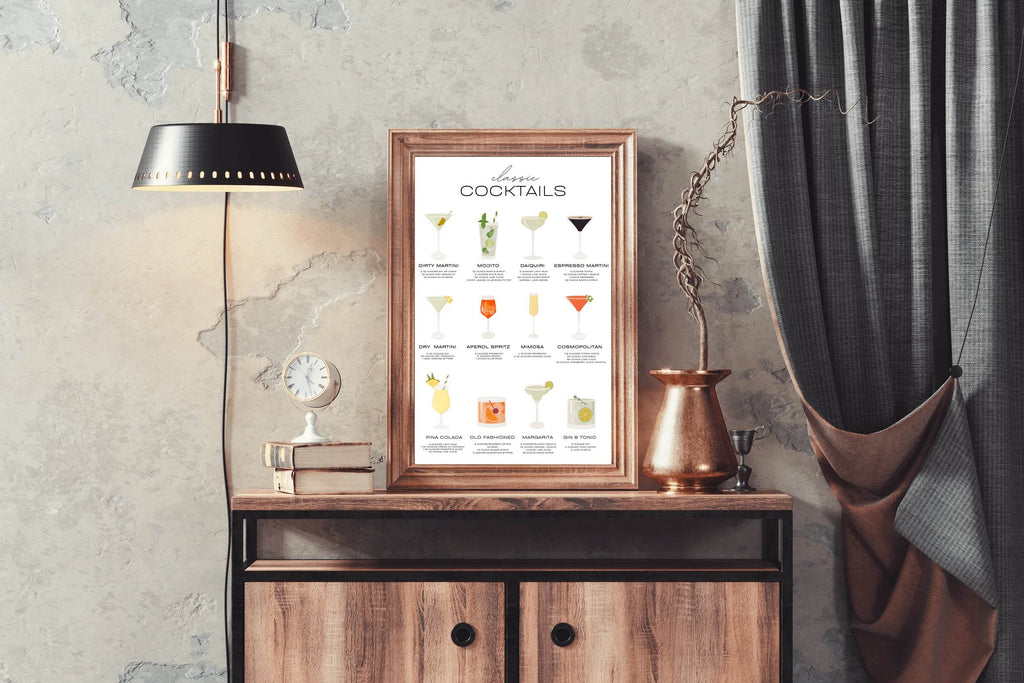 Cocktails List Wall Art - beink online art store