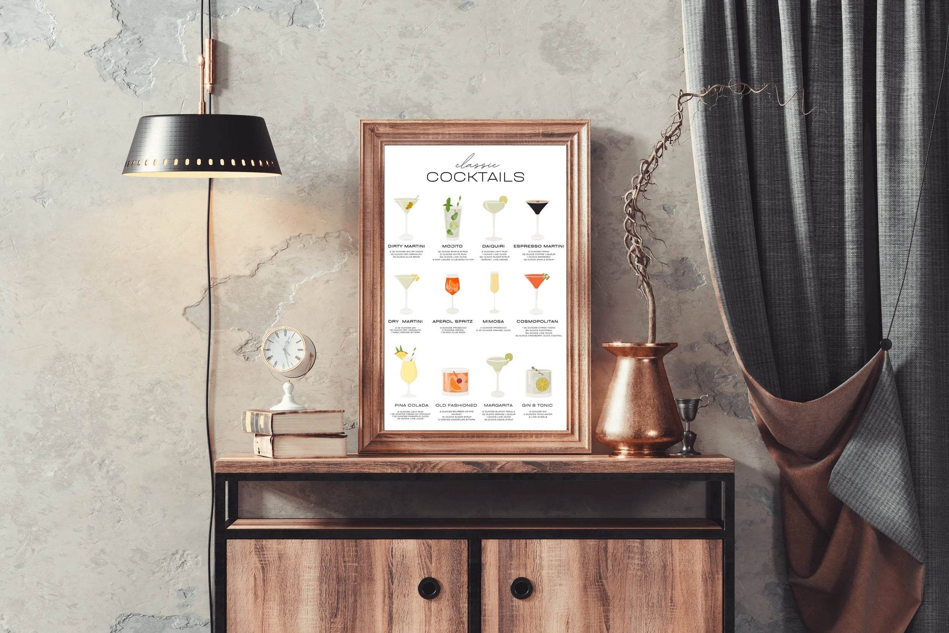 Cocktails List Wall Art - beink online art store