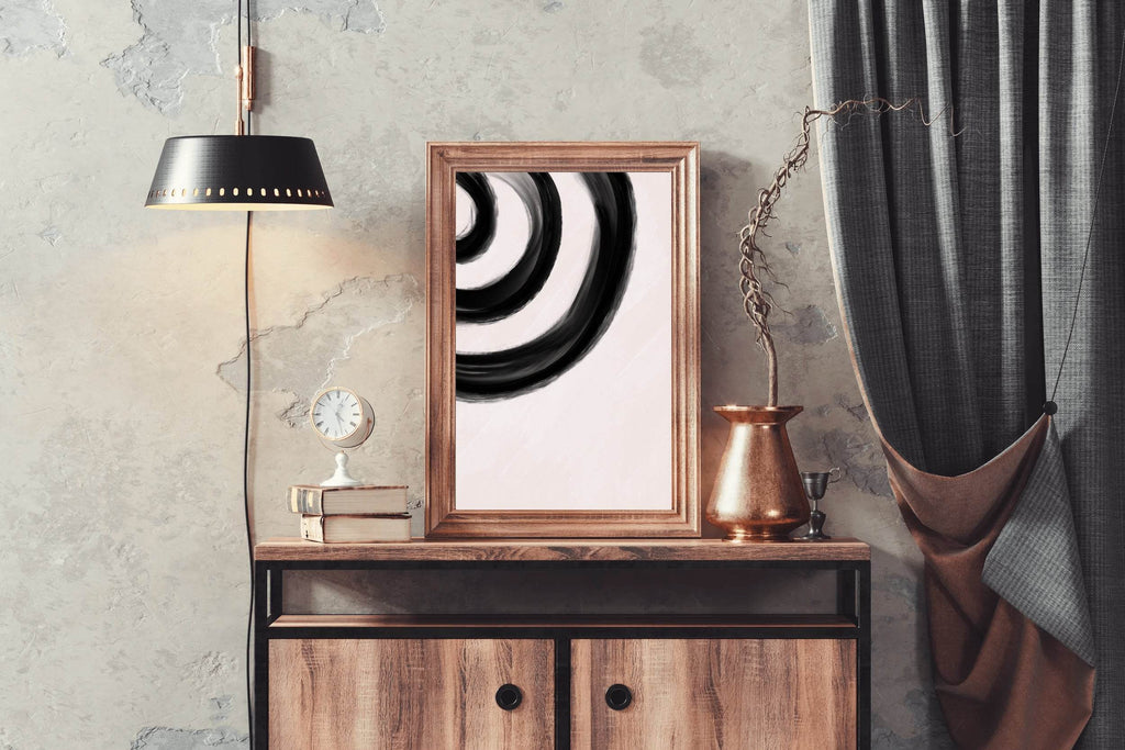 Black Half Circle Painting Wall Art - beink online art store
