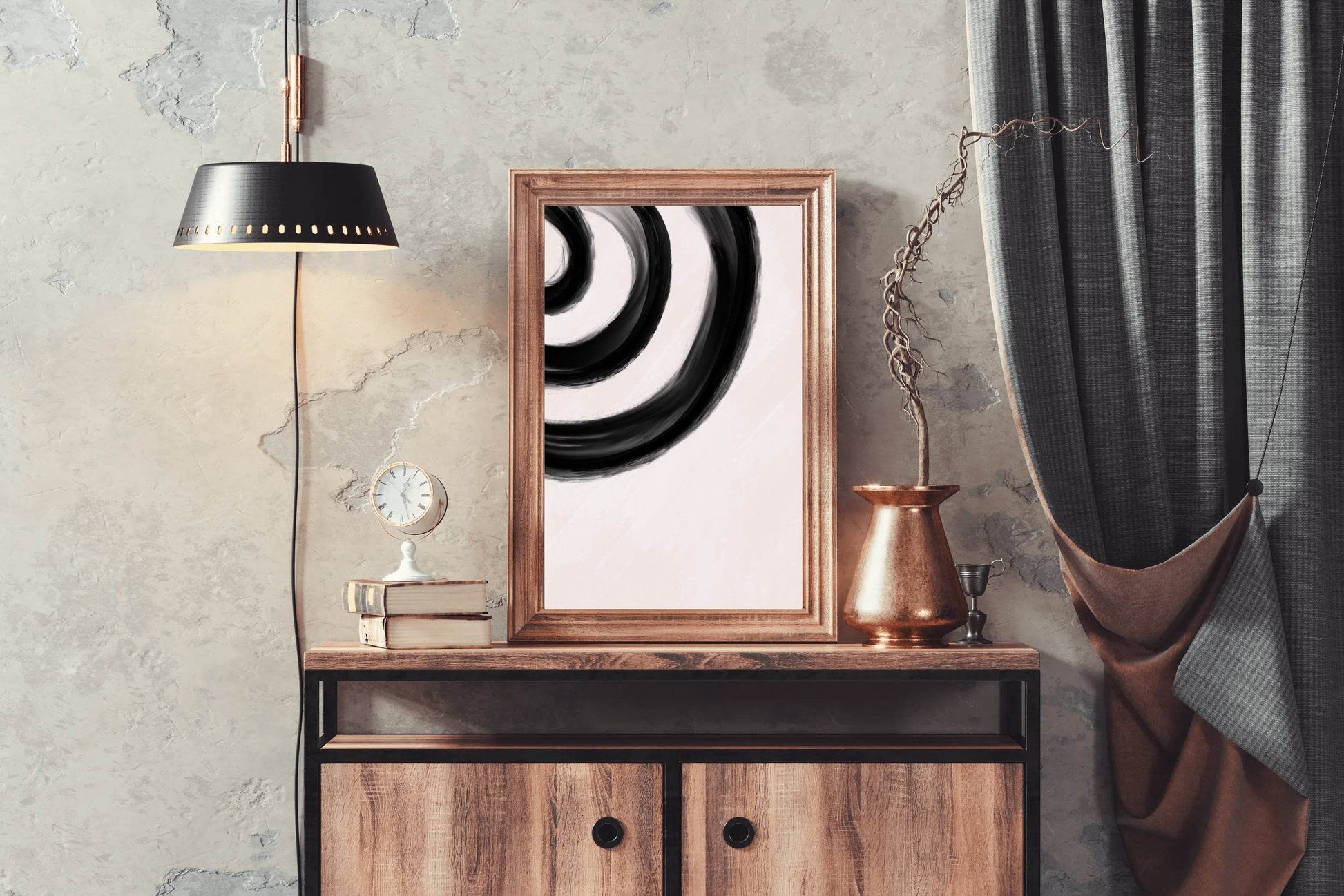 Black Half Circle Painting Wall Art - beink online art store