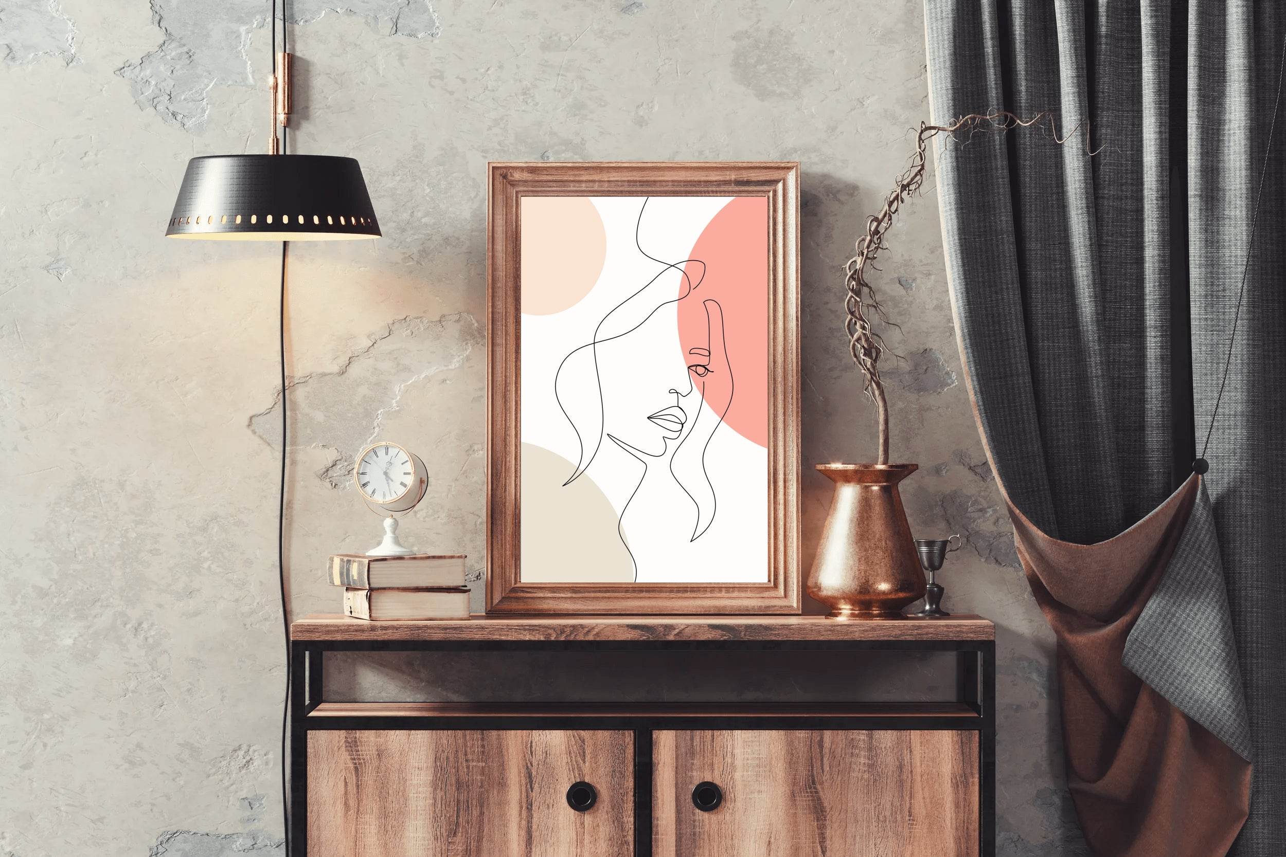 Designing a Woman Face In a One-Line Style - beink online art store