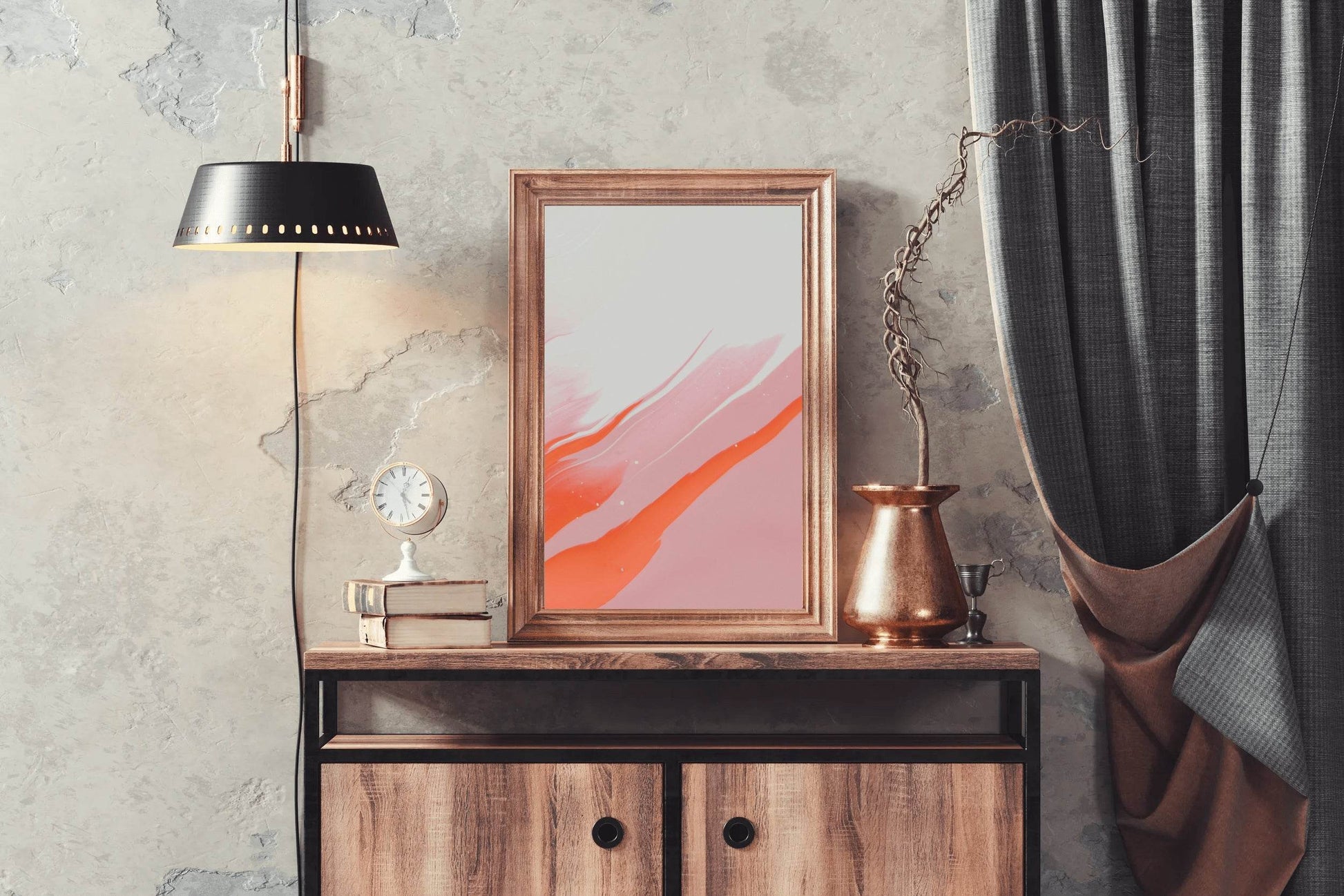 Orange and Pink Background Abstract Wall Art - beink online art store