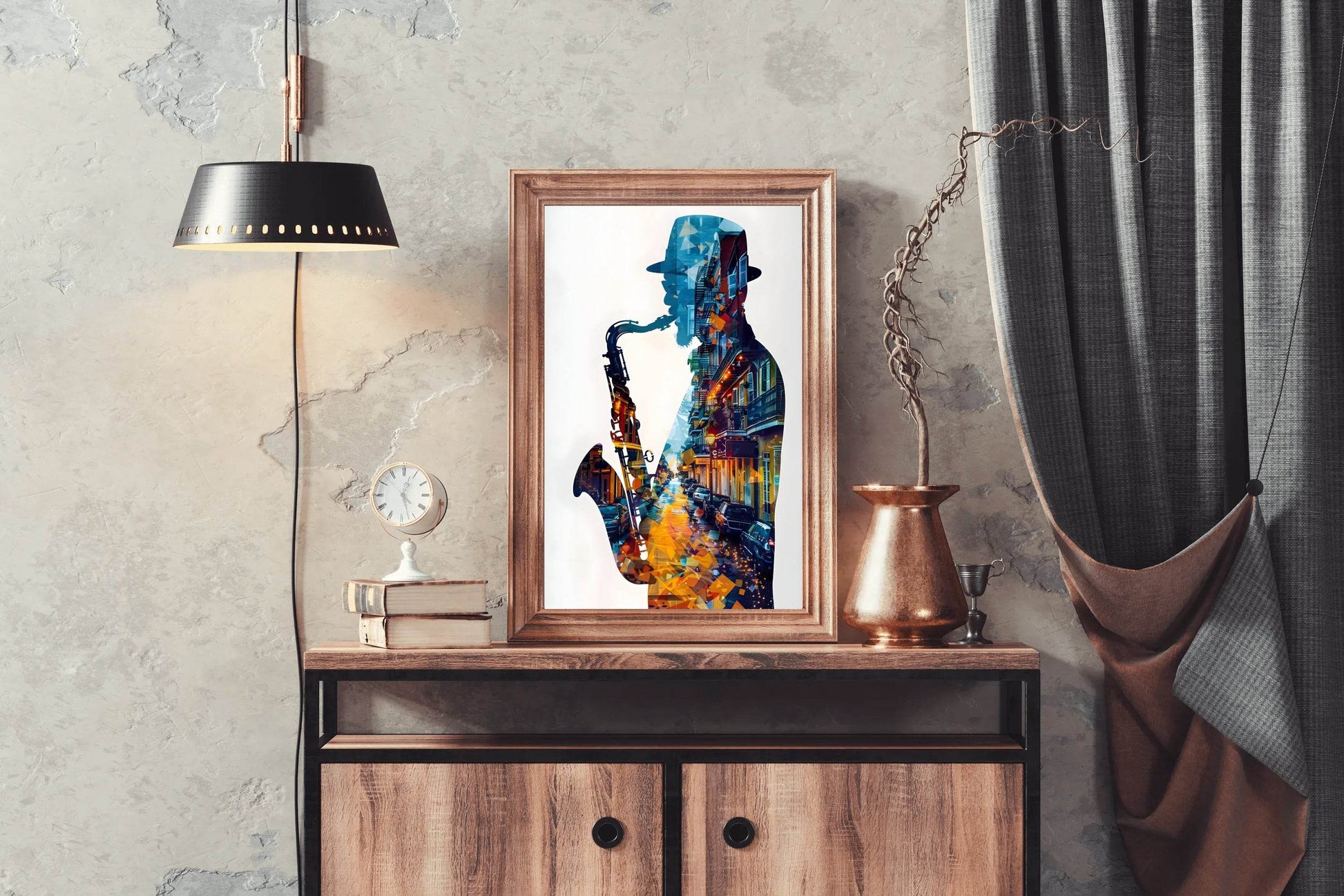 African Male Saxophonist Wall Art - beink online art store