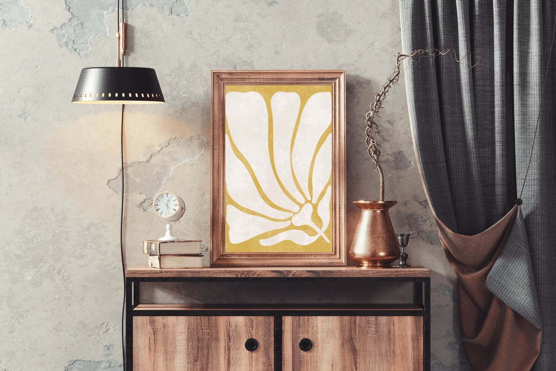 Golden Petal Harmony Wall Art - beink online art store