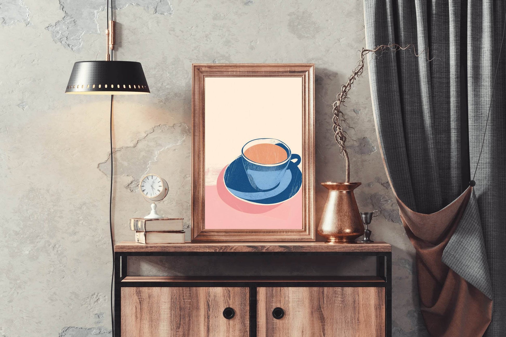 Blue Cup of Tea Wall Art - beink online art store