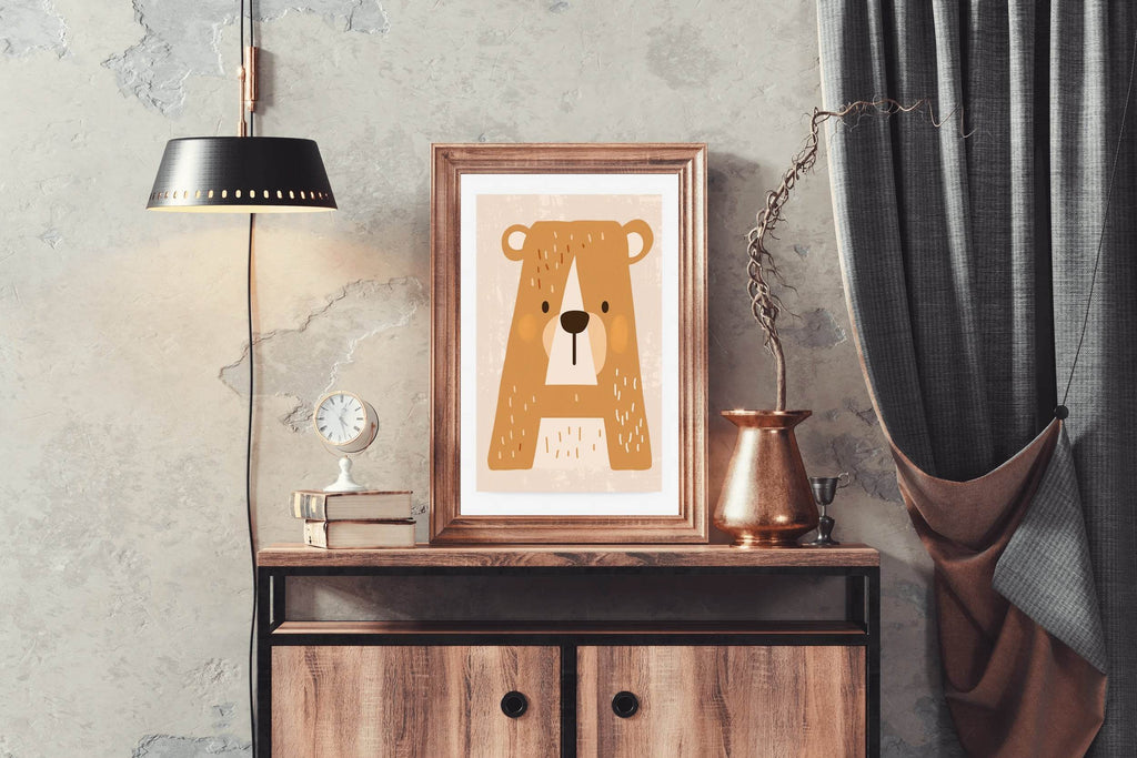 Alphabetical Shape of Cartoon Bear - beink online art store