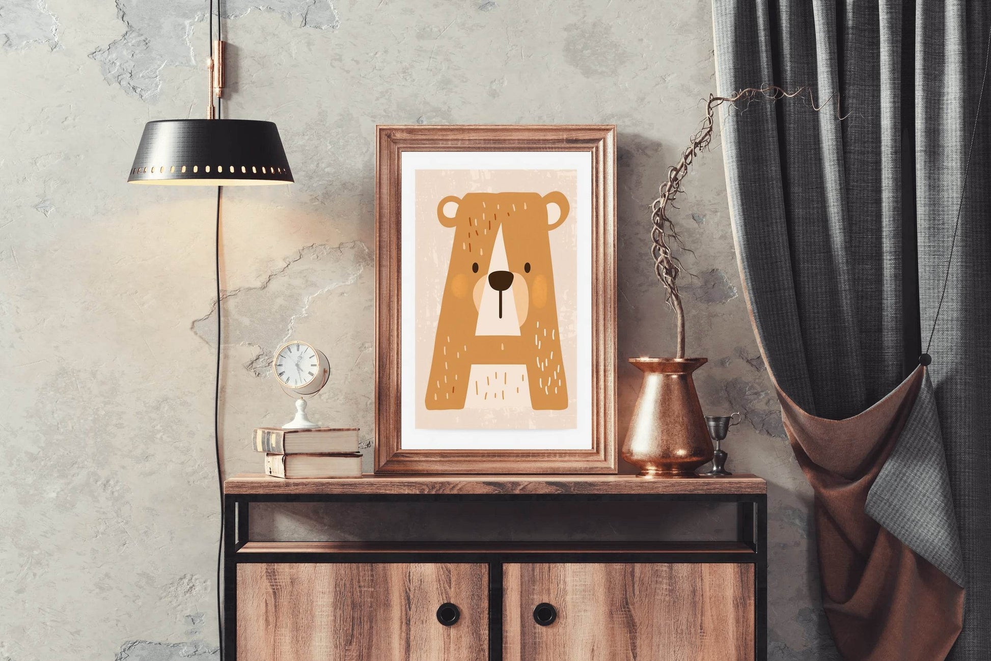Alphabetical Shape of Cartoon Bear - beink online art store