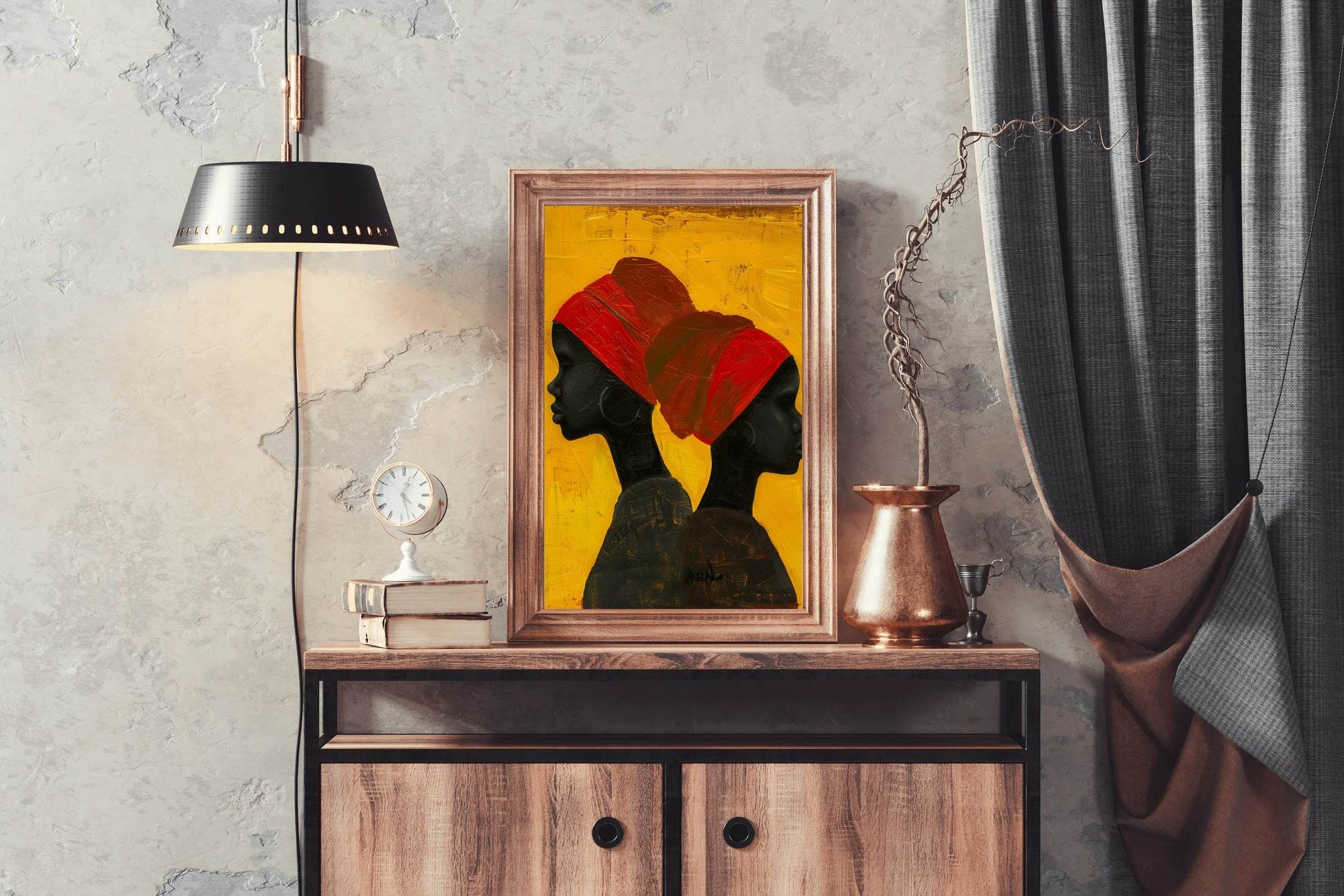 Handmade Black Women on Canvas Wall Art - beink online art store
