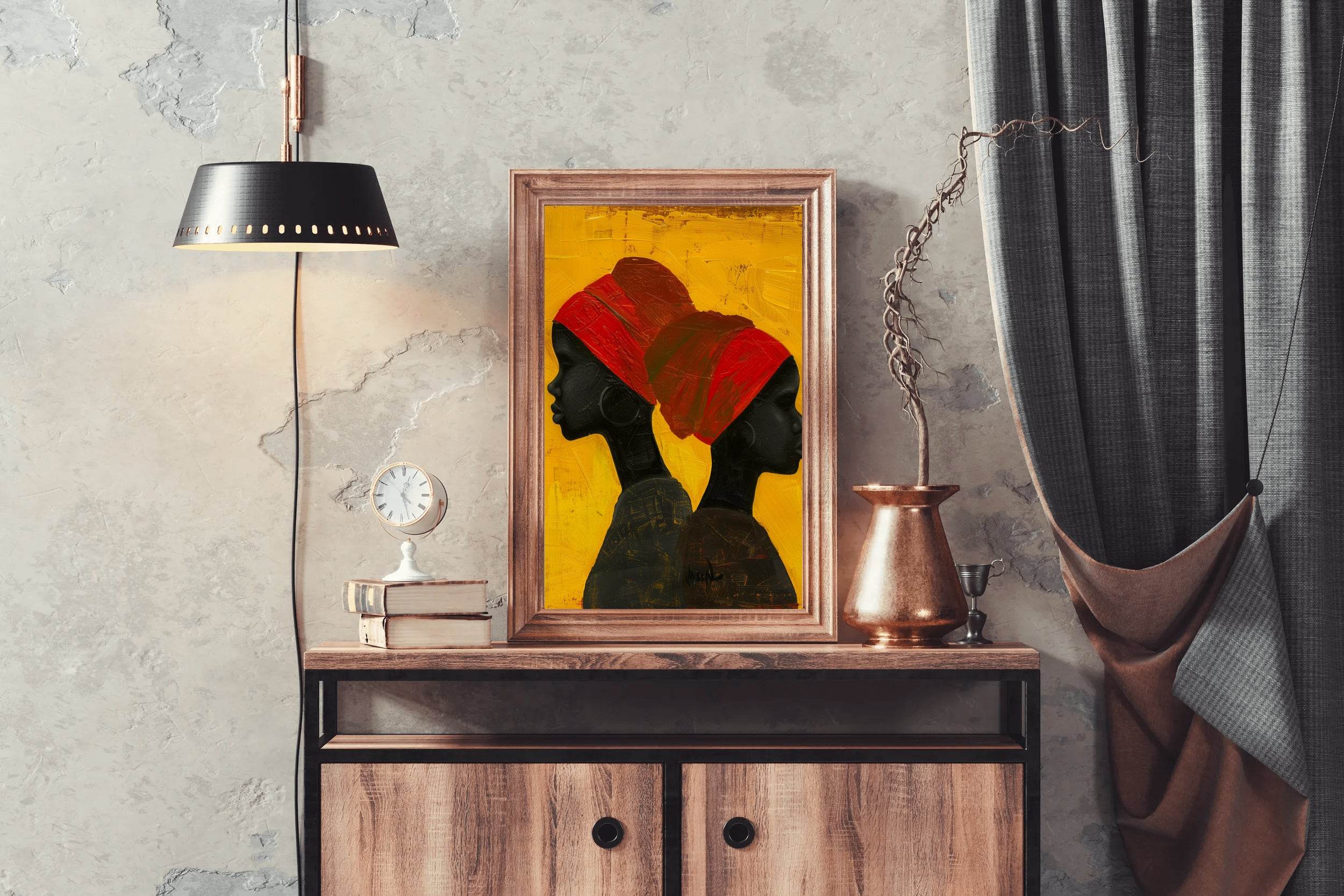 Handmade Black Women on Canvas Wall Art - beink online art store
