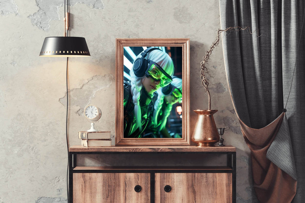 Cyberpunk Warrior Girls Wall Art - beink online art store