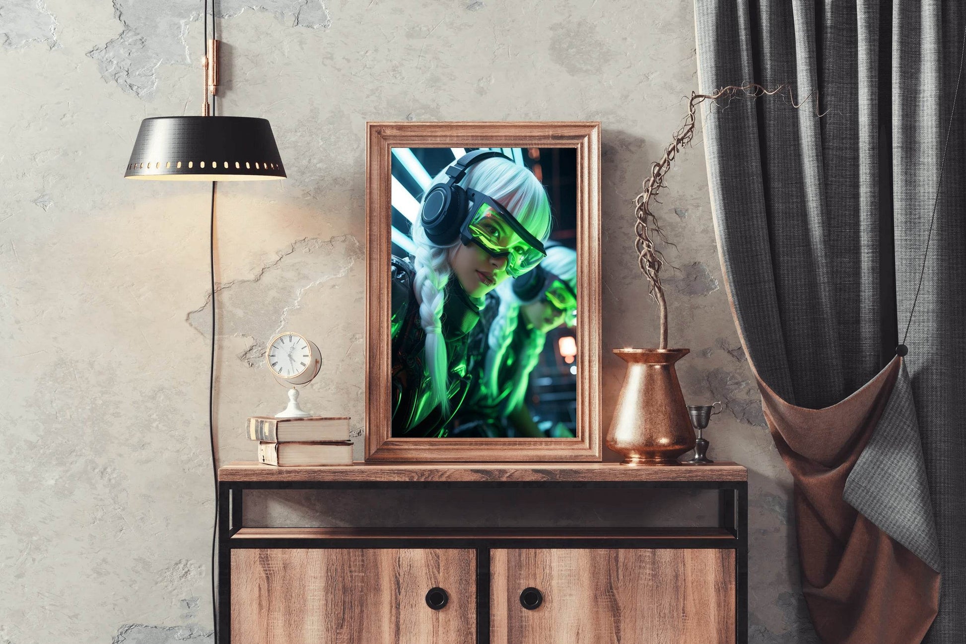 Cyberpunk Warrior Girls Wall Art - beink online art store
