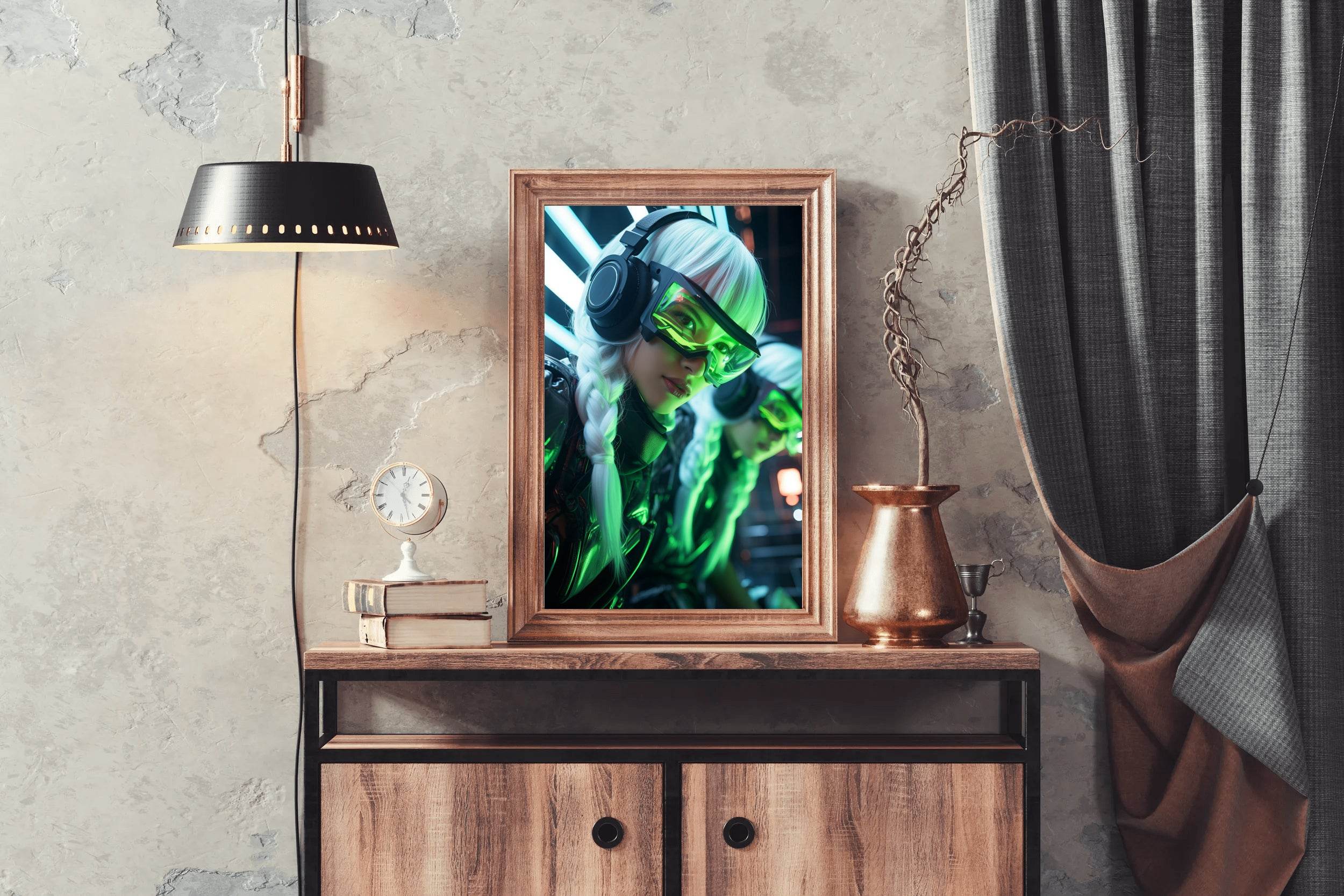 Cyberpunk Warrior Girls Wall Art - beink online art store