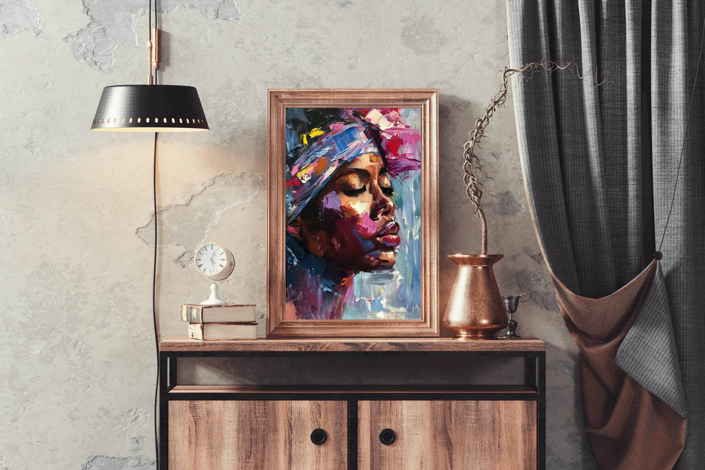 Woman with African Headtie Wall Art - beink online art store