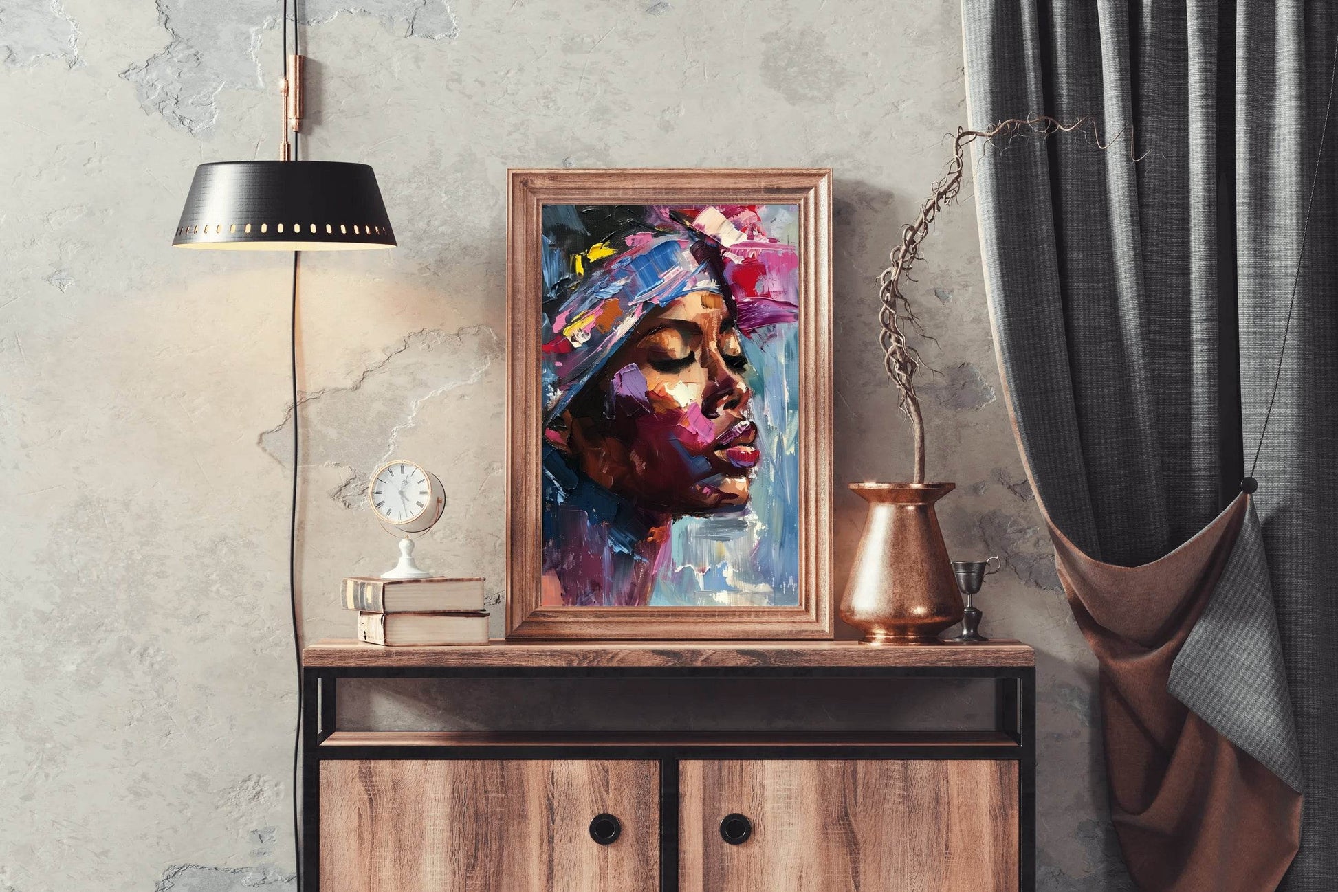 Woman with African Headtie Wall Art - beink online art store