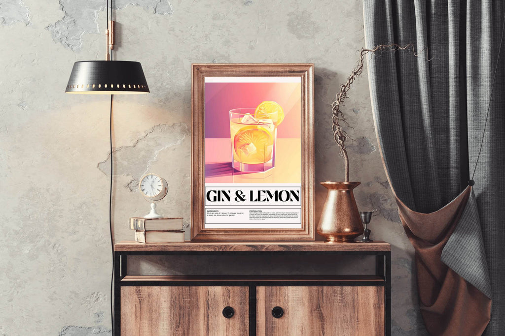 Lemon Gin Drink Wall Art - beink online art store