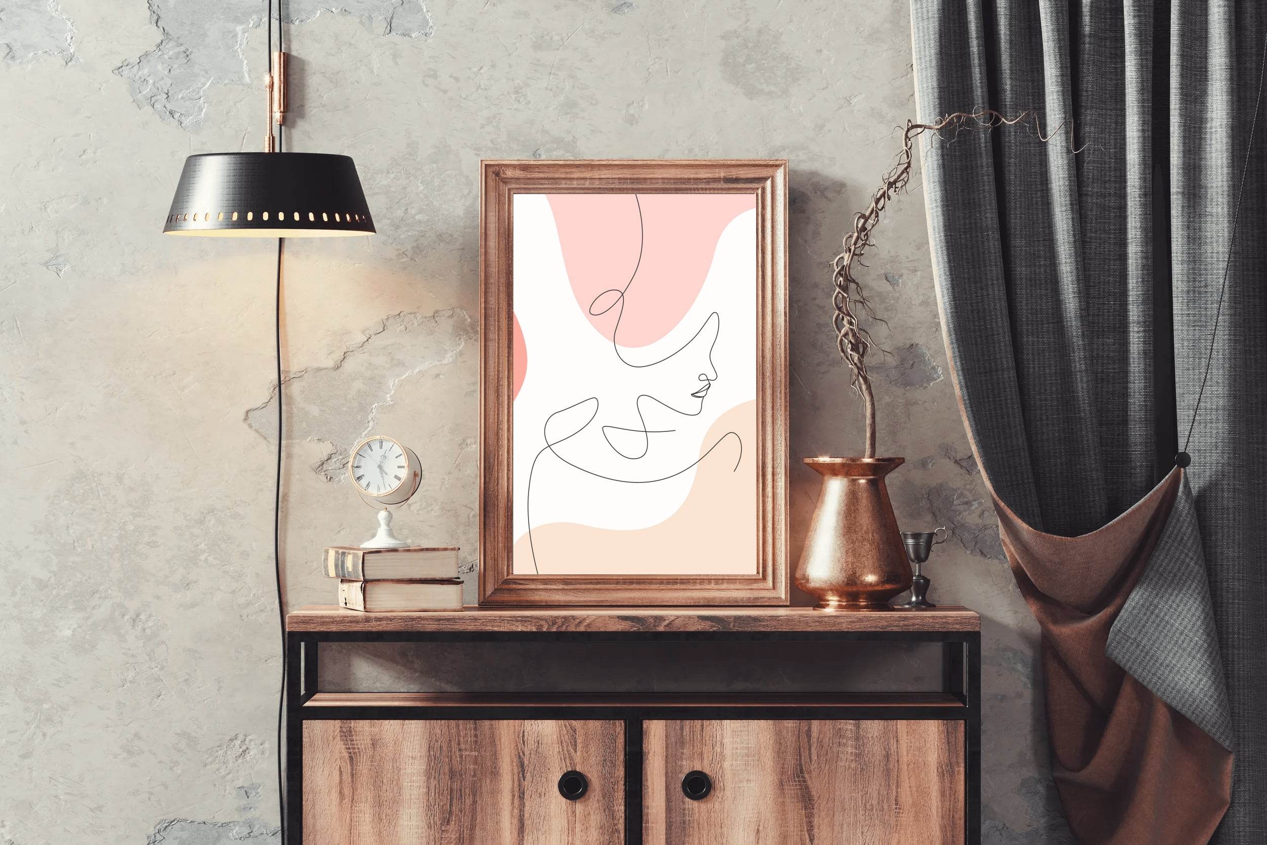 Minimal Face Design Wall Art - beink online art store