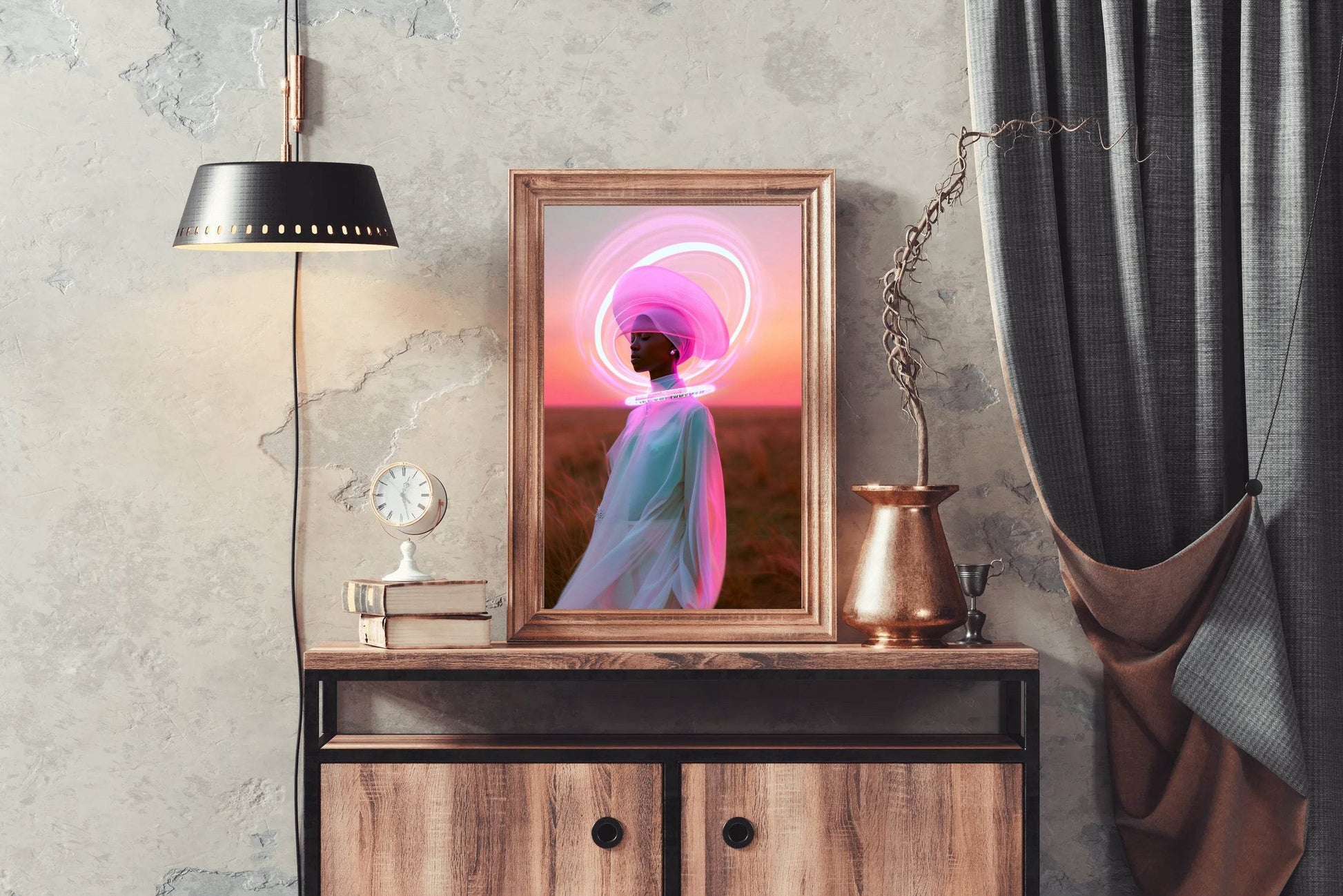 Painting of a Woman in a Flowing White Dress - beink online art store