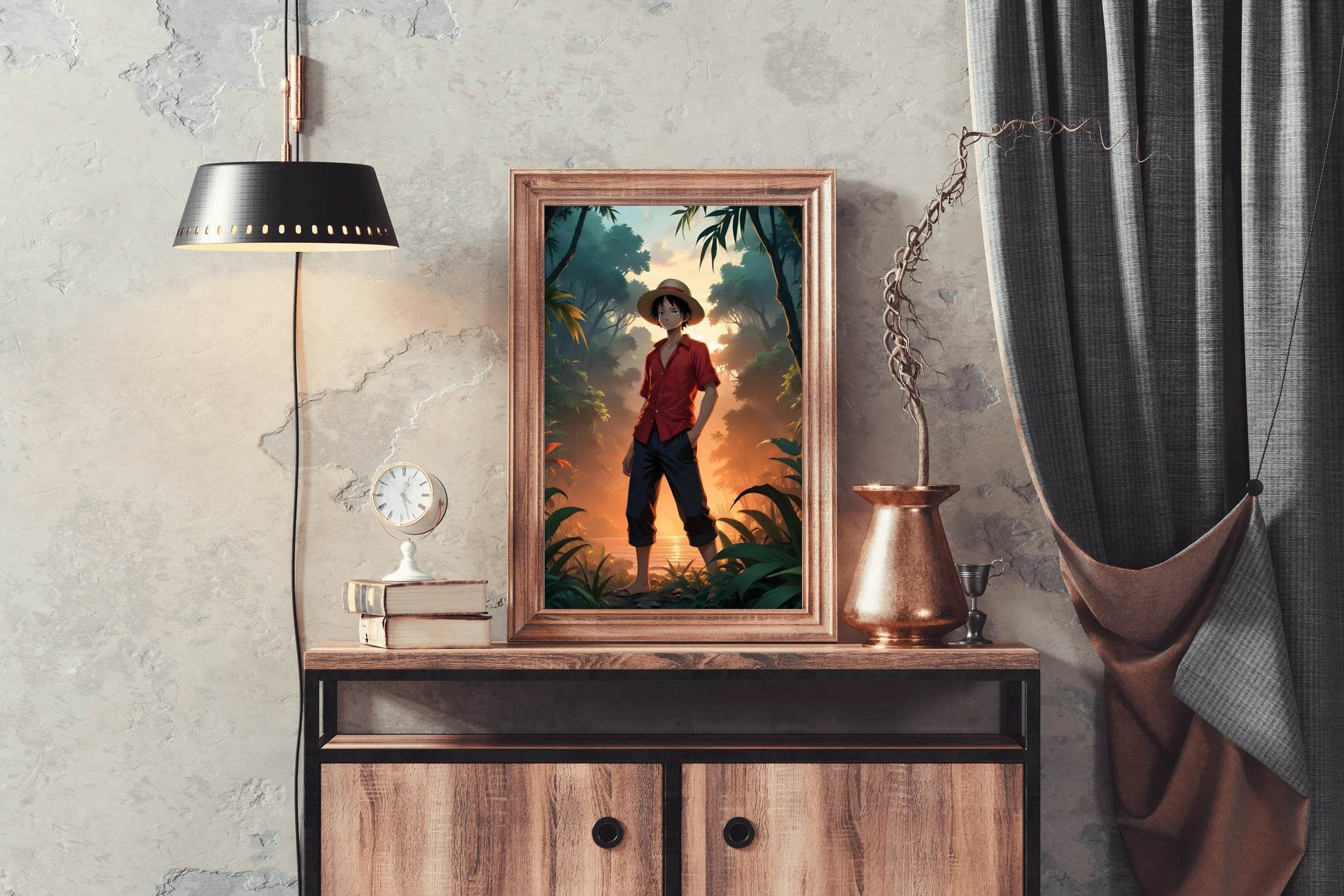 Monkey D. Luffy in Jungle Anime Wall Art - beink online art store
