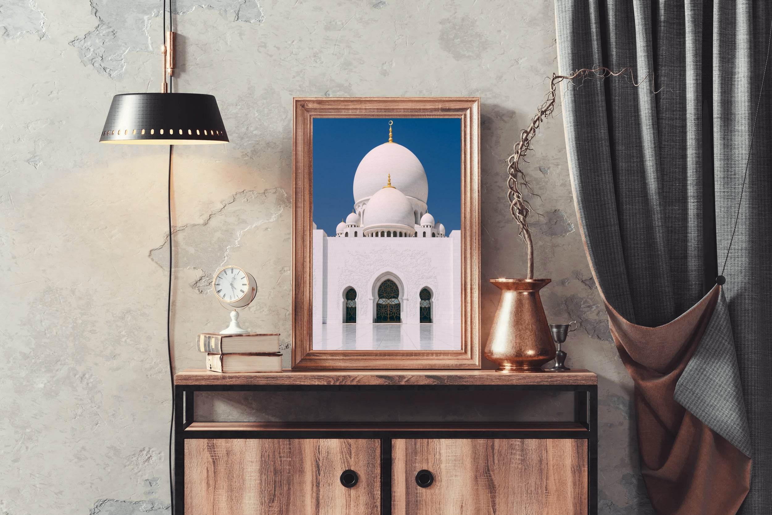 Pristine Mosque Against Blue Sky Wall Art - beink online art store