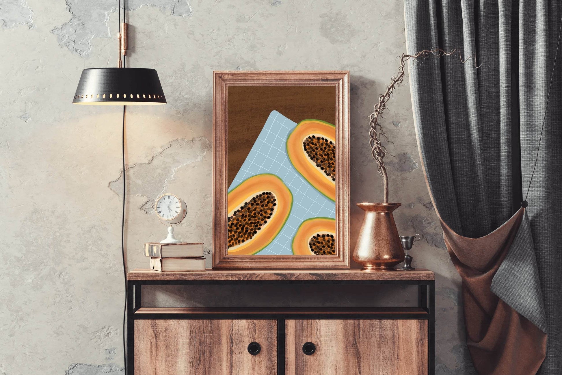 Papaya Fruit Painting Wall Art - beink online art store