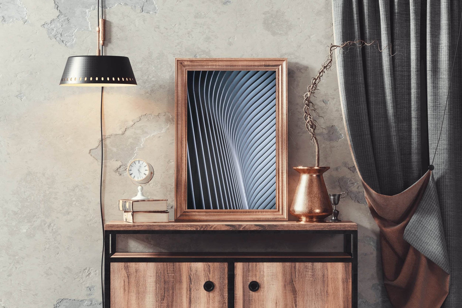 Curved Lines Abstract Wall Art - beink online art store