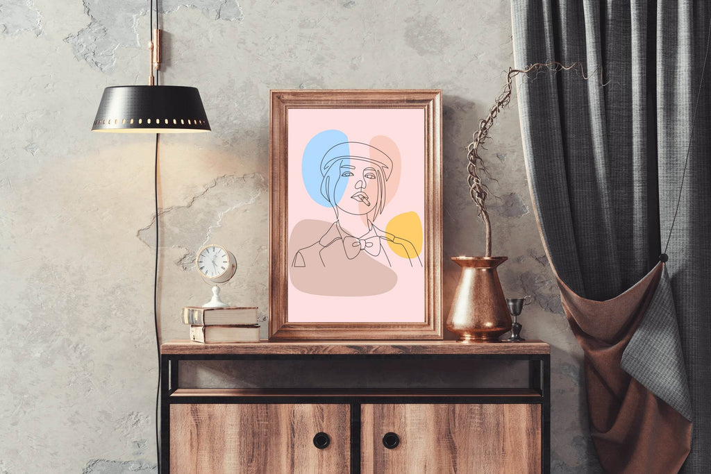 Smoking Girl With a Hat Wall Art - beink online art store